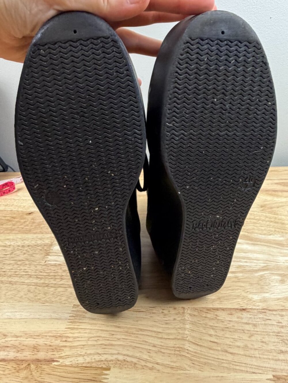 Altercore Black Canvas Lace Up Platform Wedge Ankle Boots EU 40 Made in Italy - Picture 8 of 9